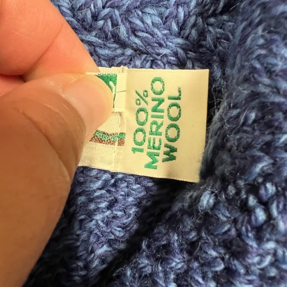 Aran Crafts Ireland Womens Blue 100% Merino Wool Chunky Knit Cardigan Size S - Picture 7 of 8